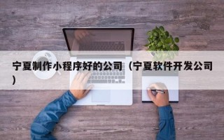 无锡宁夏制作小程序好的公司（宁夏软件开发公司）